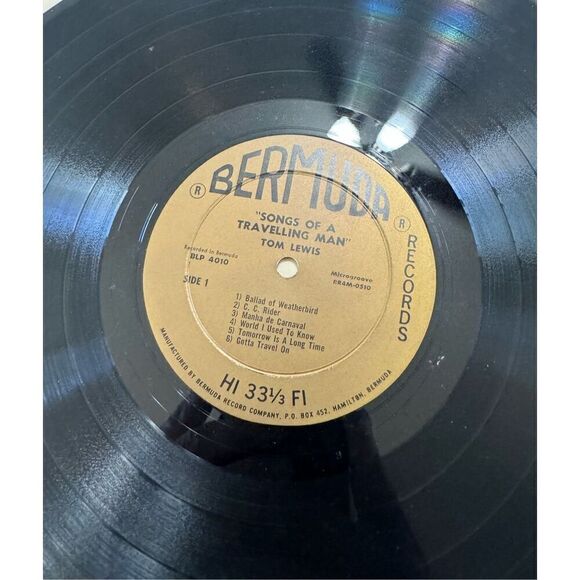 TOM LEWIS: songs of a travelling man BERMUDA 12" LP Record - Picture 5 of 9